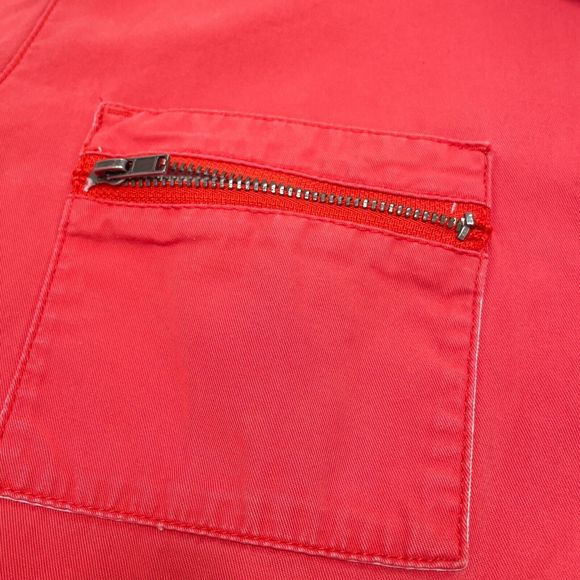 Chico's Jacket Size 1 /‎ Medium Red Snap Button Front Collared Pockets Utility - Picture 5 of 10